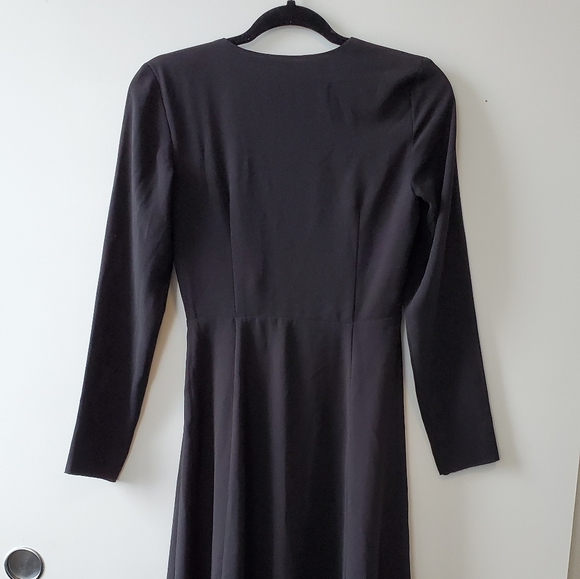 Aritzia Wilfred Black Tie Front Midi Dress - Picture 7 of 8